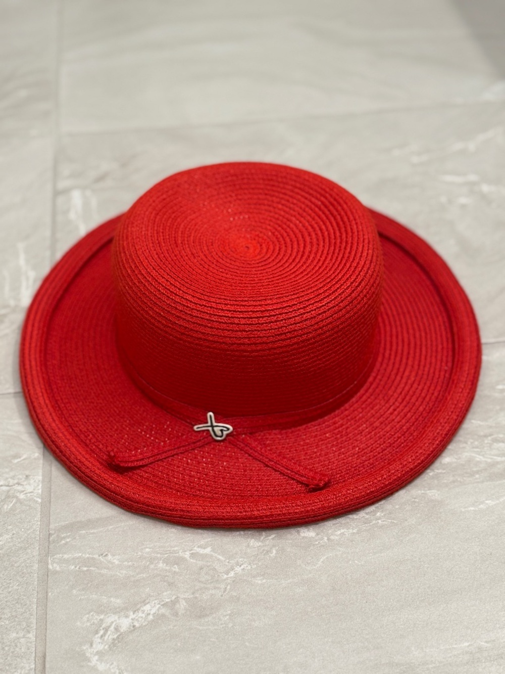 Betmar New York Red Wide Brim Sun Hat Summer Brunch